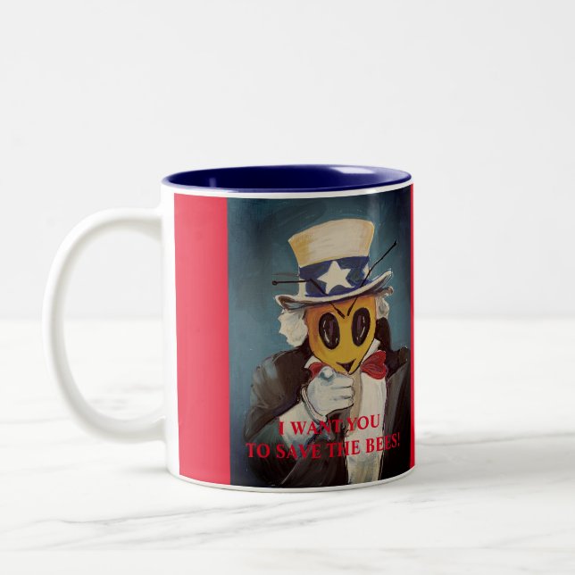 Uncle Bee Wants You!! Two-Tone Coffee Mug (Left)