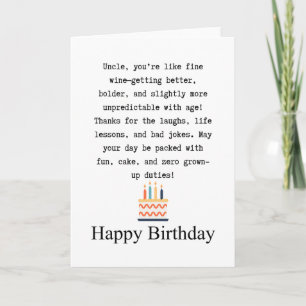 Uncle birthday card
