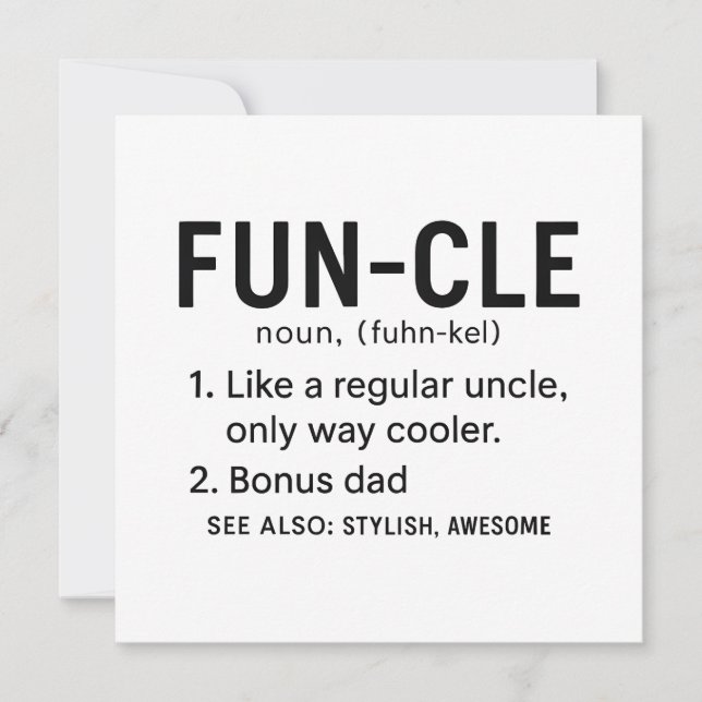 Uncle Birthday Funcle  Card (Front)