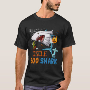 Uncle Boo Shark Halloween Shark Ghost With Pumpkin T-Shirt