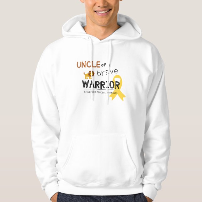 uncle brave warrior cancer pullover hoodie (Front)