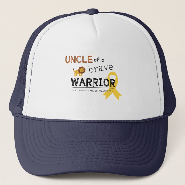 uncle brave warrior cancer Trucker Hat (Front)
