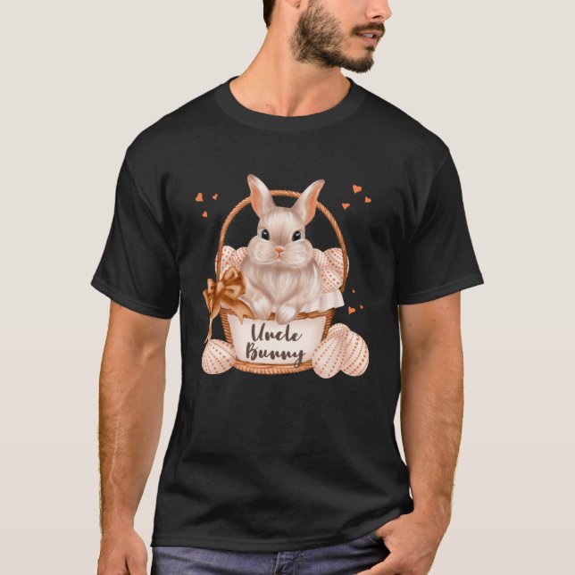 Uncle Bunny Cute Pastel Matching Family Easter Rab T-Shirt (Front)