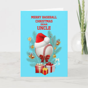Uncle Christmas Baseball Holiday Card