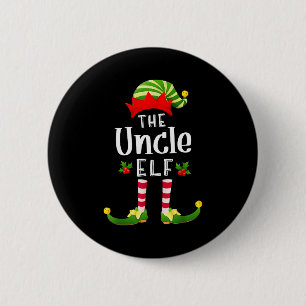 Uncle Christmas Elf Matching Pajama X-mas Party  6 Cm Round Badge