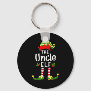 Uncle Christmas Elf Matching Pajama X-mas Party Key Ring