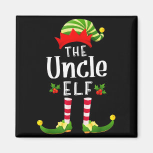 Uncle Christmas Elf Matching Pajama X-mas Party Magnet