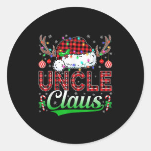 Uncle Claus Christmas Lights Matching Family Xmas Classic Round Sticker