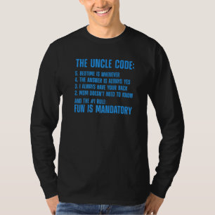 Uncle Code For Men First Time Uncle Brother Nephew T-Shirt