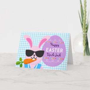 Uncle Cool Easter Bunny and Carrot Card