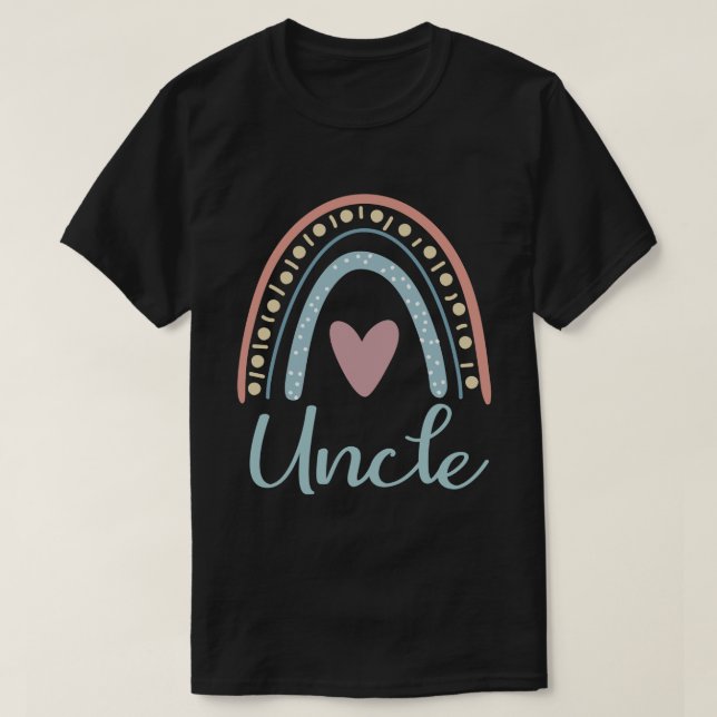 Uncle Cute Family Matching Rainbow  T-Shirt (Design Front)