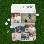 Uncle Definition | 7 Photo Personalised Golf Towel<br><div class="desc">Modern 7 photo collage golf towel. Featuring a sweet definition of what an Uncle is with room for custom message, names and/or year. Give your golf pro uncle a gift he can proudly use on the golf course! Upload your own photos and write a custom message. Personalise with photos and...</div>