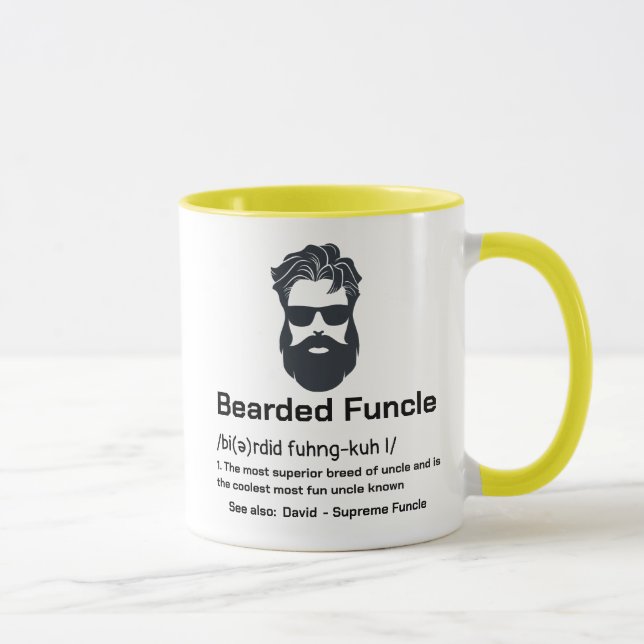 Uncle Definition Funny Bearded Funcle Mug (Right)