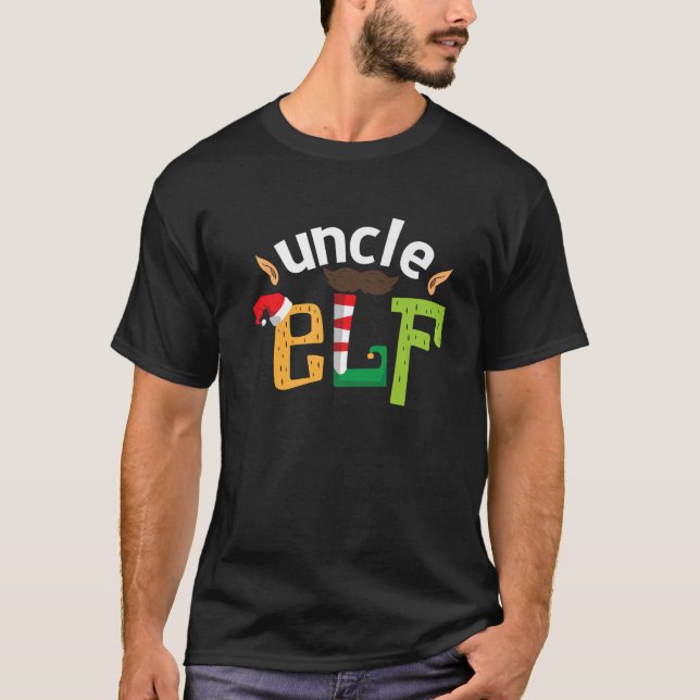 Uncle Elf Christmas Elves Squad Matching Elf Famil T-Shirt (Front)