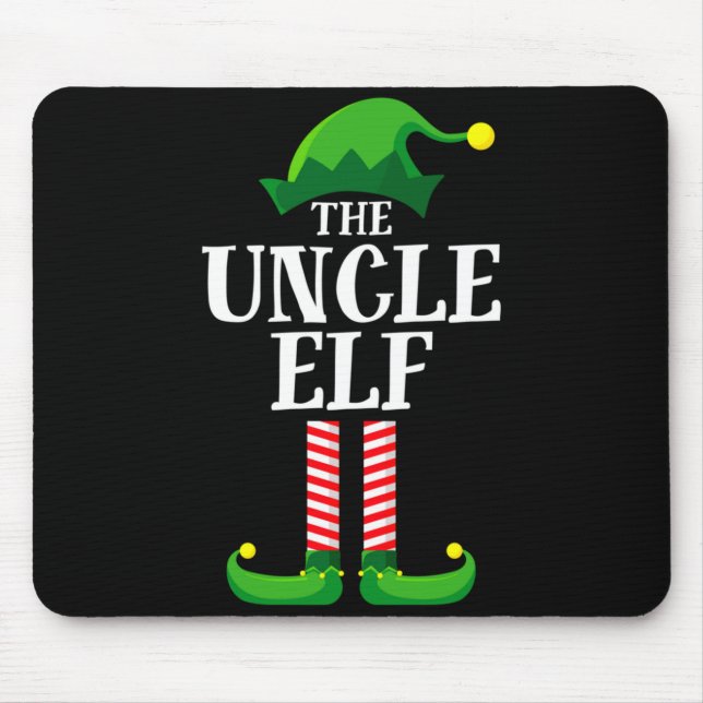 Uncle Elf Matching Family Christmas Party Pajama  Mouse Mat (Front)