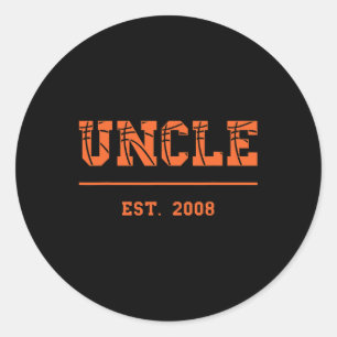 Uncle Est. 2008 Funny Sports Year Established Uncl Classic Round Sticker