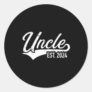 Uncle est. 2024 for pregnancy announcement classic round sticker