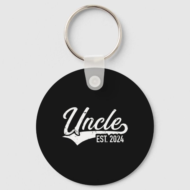 Uncle est. 2024 for pregnancy announcement key ring (Front)