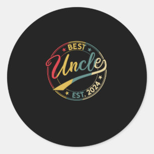 Uncle Est 2024 Uncle since 2024 Retro Uncle 2024 Classic Round Sticker