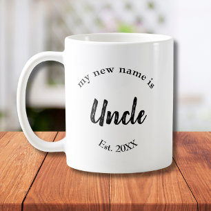 Uncle Est Year Black New Baby Reveal Coffee Mug