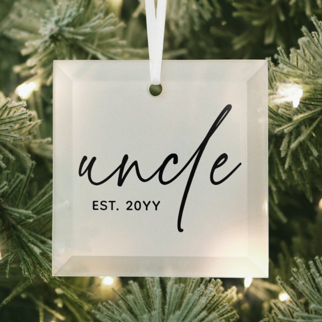 Uncle Established Elegant Typography New Uncle Glass Tree Decoration (Insitu)