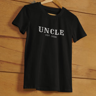 Uncle Established Year Bold White Typography T-Shirt