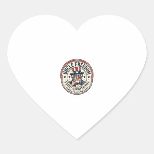 Uncle Freedom Patriotic Uncle Sam Founding Charact Heart Sticker