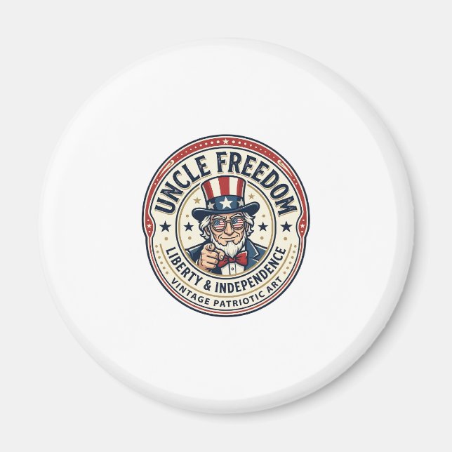Uncle Freedom Patriotic Uncle Sam Founding Charact Magnet (Front)