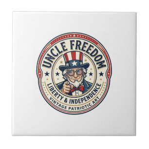Uncle Freedom Patriotic Uncle Sam Founding Charact Tile