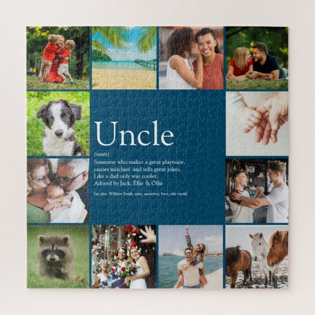 Uncle Funcle Definition 12 Photo Fun Blue Jigsaw Puzzle (Vertical)