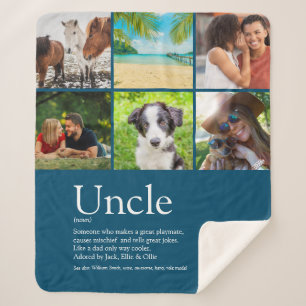 Uncle, Funcle Definition 6 Photo Modern Fun Blue Sherpa Blanket