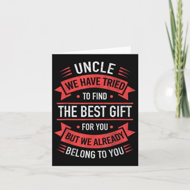 Uncle Funny Uncle Gifts Fathers Day From Niece Nep Card (Front)