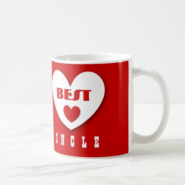 UNCLE Gift with Hearts Custom Name V14B RED Coffee Mug (Right)