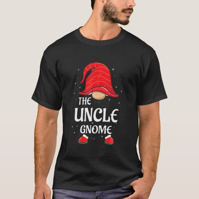 Uncle Gnome Buffalo Plaid Matching Family Christma T-Shirt (Front)