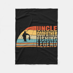 Uncle Godfather And Fishing Legend Fleece Blanket
