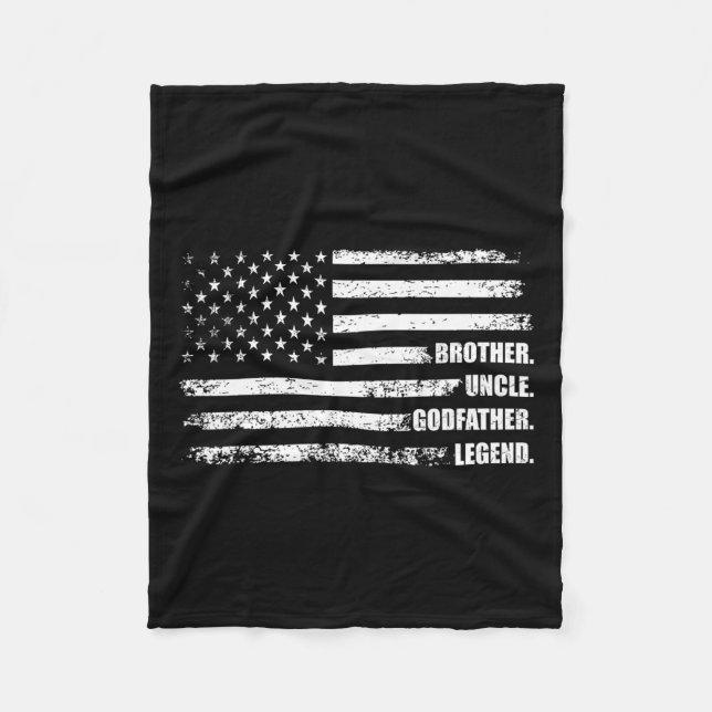 Uncle Godfather Legend Fun Best Funny Uncle  Fleece Blanket (Front)