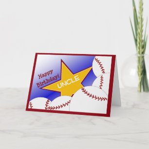Uncle - Happy Birthday Baseball Loving Uncle Card
