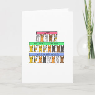 Uncle Happy Birthday Cartoon Cats Card