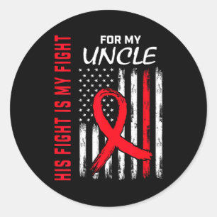 Uncle Heart Disease Awareness Month Products Ameri Classic Round Sticker