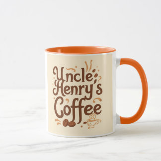 "Uncle Henry’s Coffee: Cosy Vintage Mug Design"