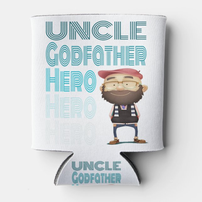 Uncle Hero Godfather Can Cooler (Front)