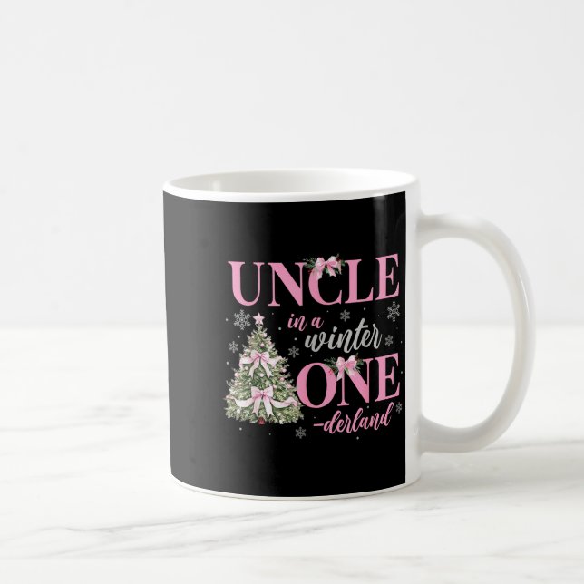 Uncle In A Winter Onederland Birthday Girl Christm Coffee Mug (Right)