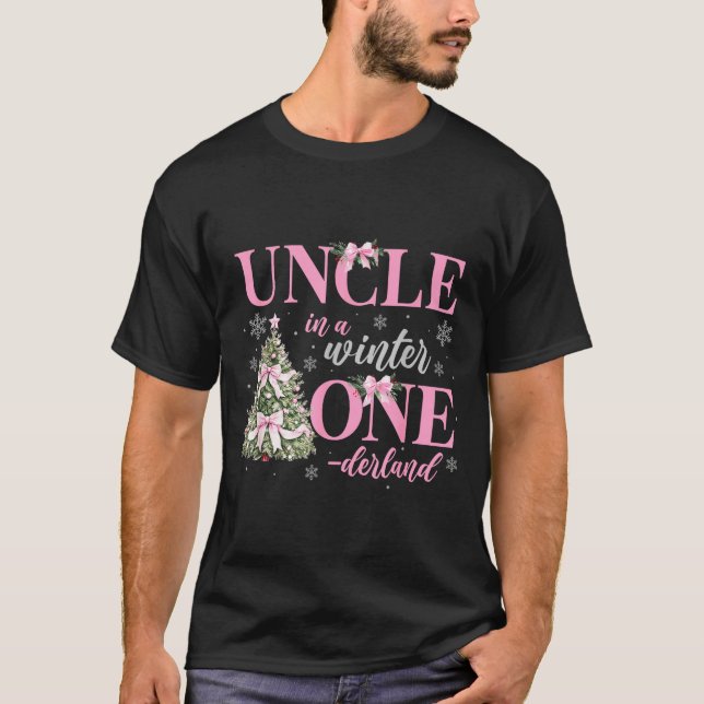 Uncle In A Winter Onederland Birthday Girl Christm T-Shirt (Front)