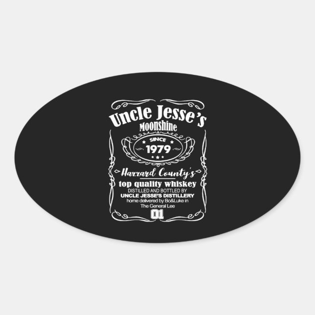 Uncle Jesse's Moonshine Since 1979 Oval Sticker (Front)
