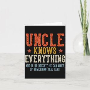 Uncle knows everything father's day retro vintage card
