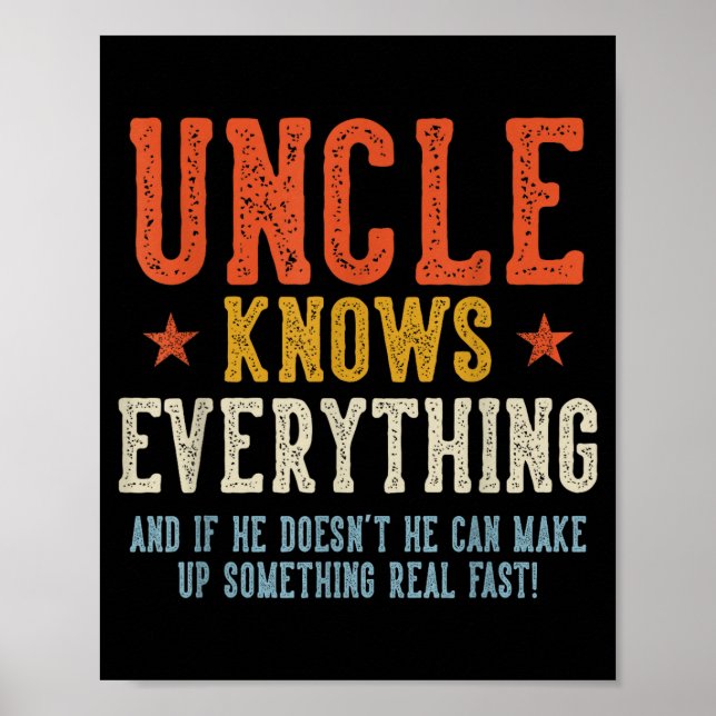 Uncle knows everything father's day retro vintage  poster (Front)