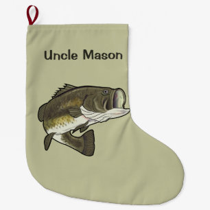 Uncle: Largemouth Bass Large Christmas Stocking