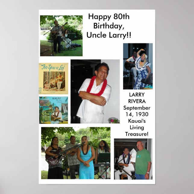 Uncle Larry Rivera 80th Birthday Poster (Front)