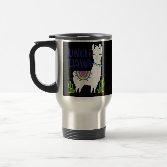 Uncle Llama Uncle Of The Birthday Llama Family Travel Mug (Left)