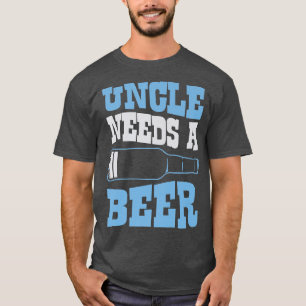 Uncle Needs A Beer Funny Low Battery Icon  T-Shirt